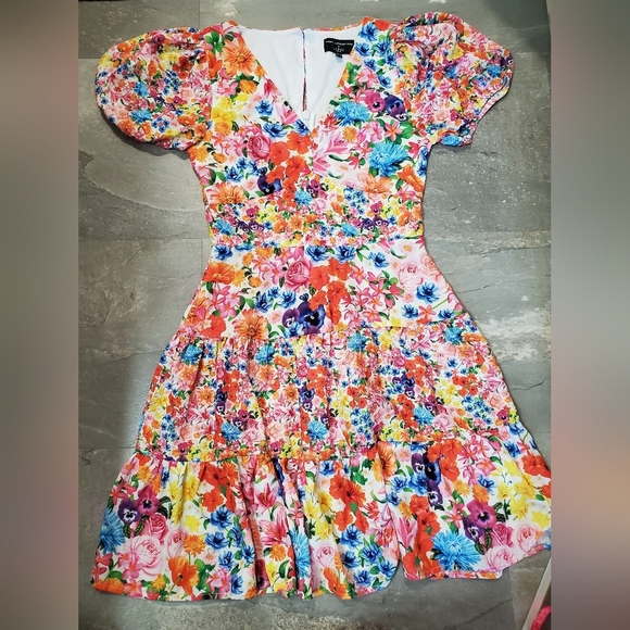 NWOT Mary Katrantzou X Lipsy London Vibrant Multicolor Floral Mini Dress. 4 US. - Picture 11 of 12